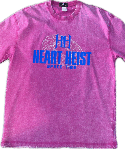 Heart Heist Spacetime T-shirt Acidwash Pink