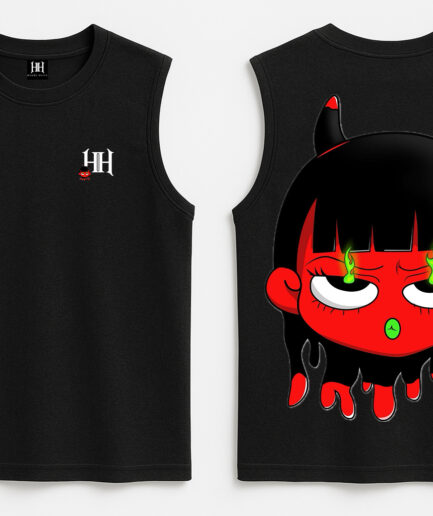 Luna Mist – Black Sleeveless Tank Top