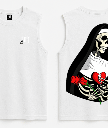 Broken HeArt – White Sleeveless Tank Top