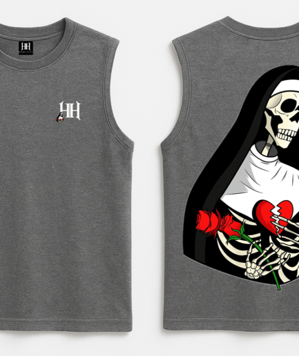 Broken HeArt – Grey Sleeveless Tank Top